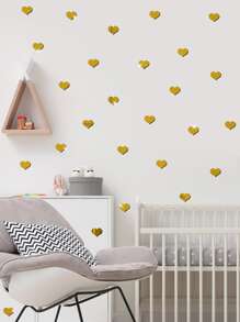 100入組心形鏡子牆貼