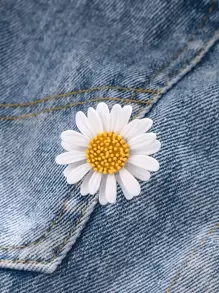 Broche con diseño de flor - Blanco - Ver 1