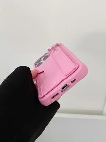 插卡槽手機殼帶手繩 - 粉色 - 查看 3