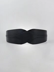 按扣鬆緊腰帶 - 黑色 - 查看 2