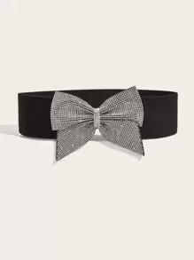 Trang trí nơ đính đá Rhinestone cho tiệc, thắt lưng co giãn, ngày lễ tình nhân, ngày lễ tình nhân - màu đen - Xem 2