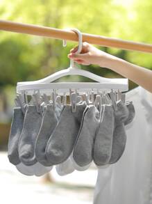 FaSoLa 1pc Foldable Sock Hanger With Clothespin - Grey - View 1