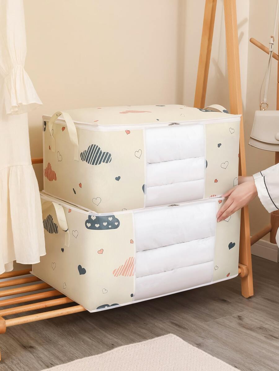 WHICHLIFE 1 pieza Bolsa de almacenamiento de edredón nube & con patrón de corazón - Multicolor - Ver 1