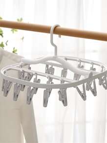 FaSoLa 1pc Foldable Sock Hanger With Clothespin - Grey - View 4