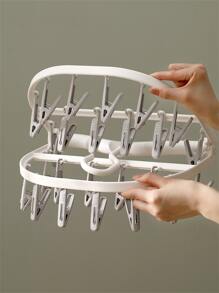 FaSoLa 1pc Foldable Sock Hanger With Clothespin - Grey - View 5