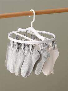 FaSoLa 1pc Foldable Sock Hanger With Clothespin - Grey - View 6