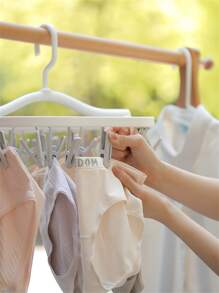 FaSoLa 1pc Foldable Sock Hanger With Clothespin - Grey - View 7