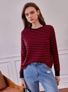 Poéselle Áo thun nữ Sọc Giải trí - Nhiều màu - Xem 5