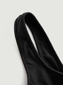 SHEIN MOD Black Summer Solid Scoop Neck Tank Top - Black - View 4