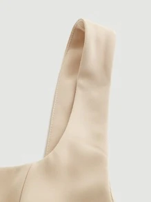 SHEIN MOD 素色背心上衣和闊腿褲 - 米色 - 查看 3