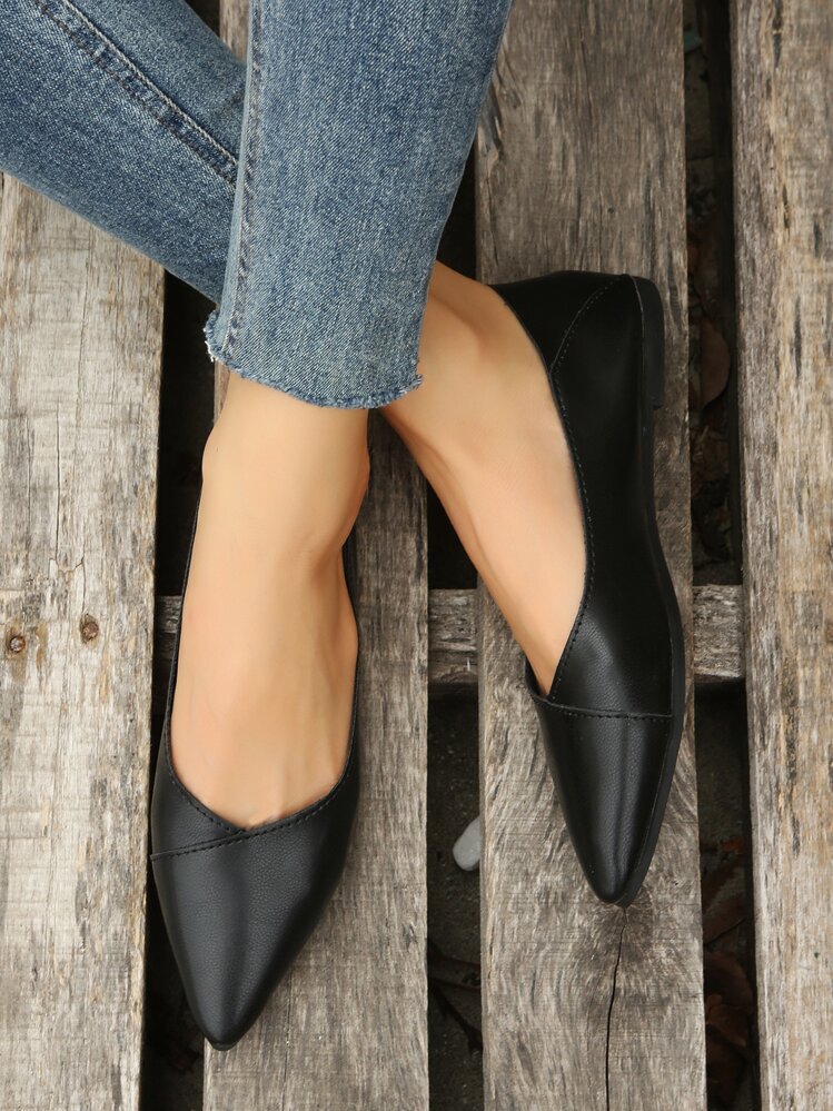 Ladies black ballet flats deals
