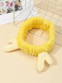 1入組珍珠和鹿角裝飾沐浴髮帶