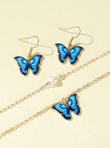 3 cái Bướm Trang trí Trang sức Bộ - Màu xanh lam - Xem 5