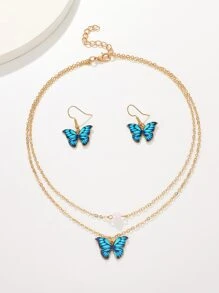 3 cái Bướm Trang trí Trang sức Bộ - Màu xanh lam - Xem 7