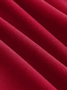 SHEIN MOD Solid Split Thigh Cami Dress - Burgundy - View 4