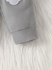 Bebé Pantalones con parche de dibujos animados tejido waffle - Gris - Ver 3