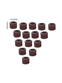 15pcs/Set Pet Nail Grinder Replacement Sanding Rings - Rust Brown - View 6