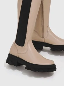 Slip On Chelsea Boots - Apricot - View 3