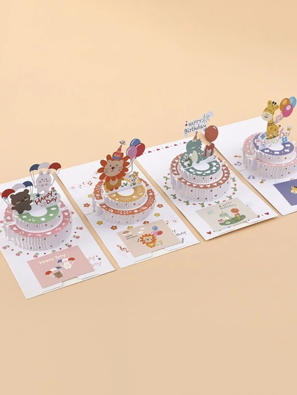 1個 鹿パターン 誕生日 グリーティングカード Shein Japan