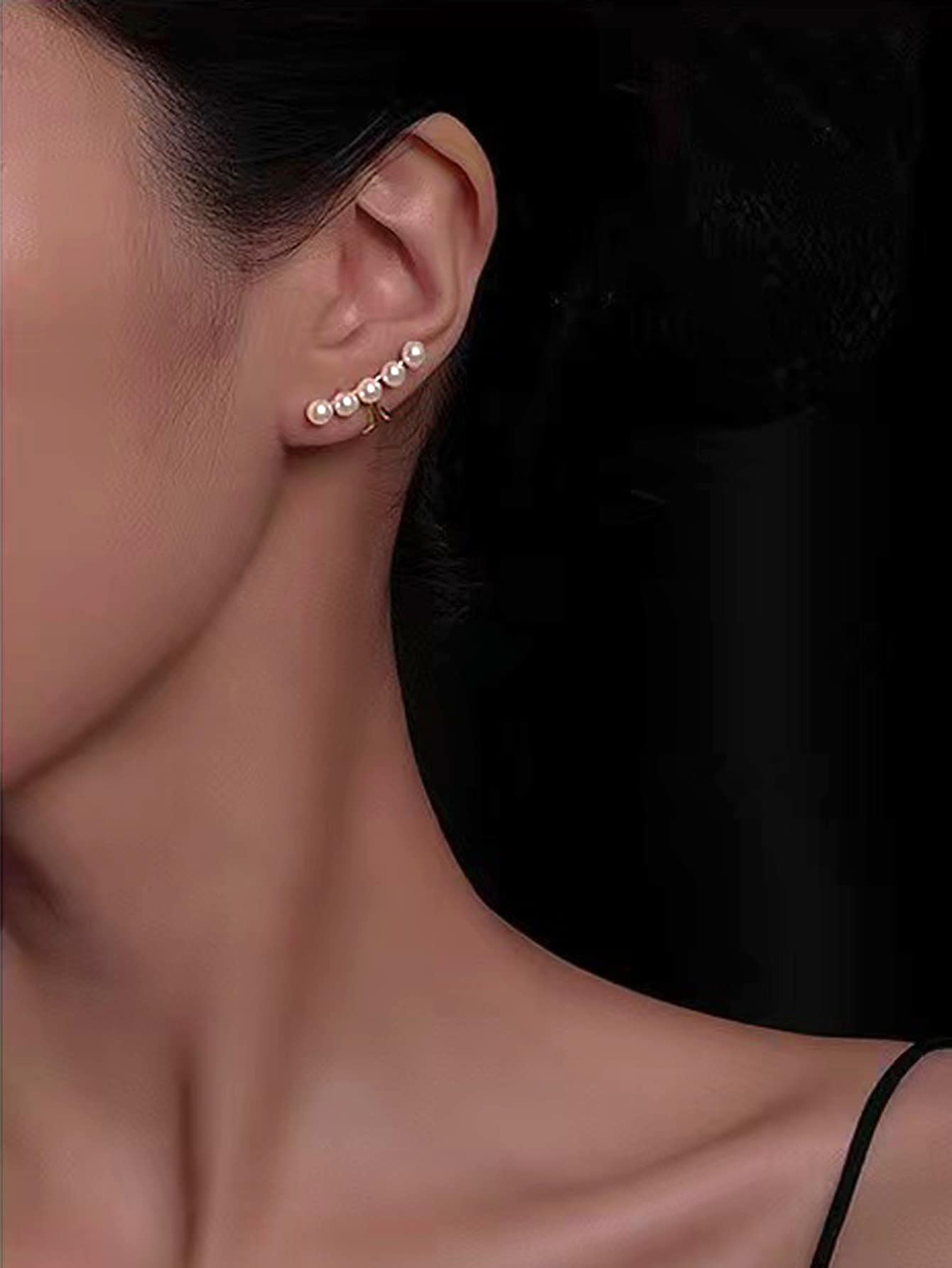 1 ngọc trai giả trang trí bông tai trang sức bằng đồng - trắng - Xem 1