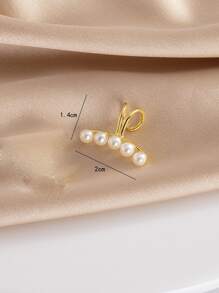 1 ngọc trai giả trang trí bông tai trang sức bằng đồng - trắng - Xem 4