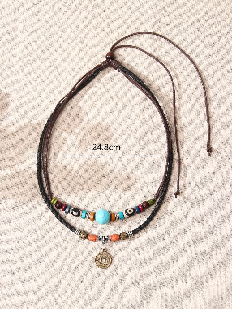 Round Charm Layered Necklace