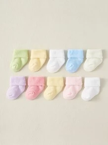 Bebé 10 pares Calcetines unicolor - Multicolor - Ver 1
