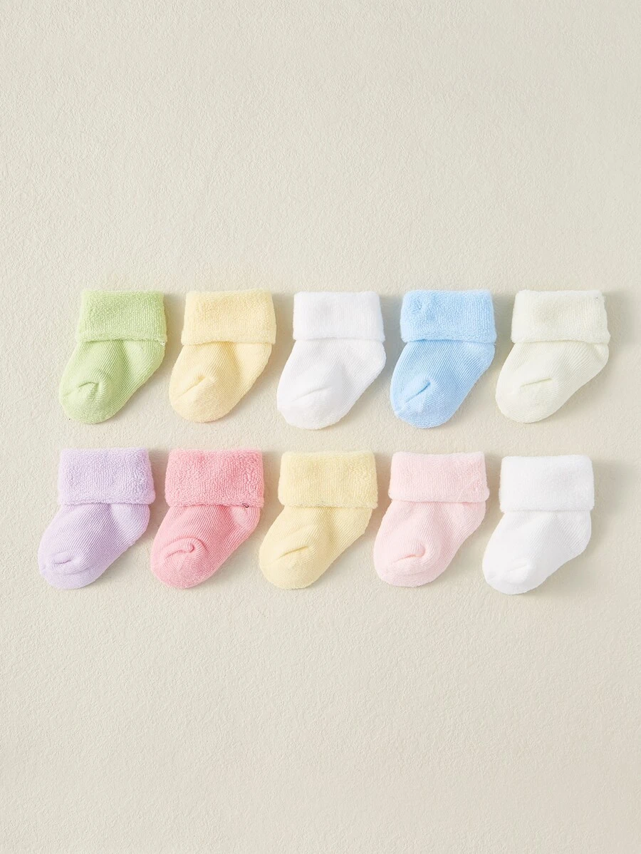Bebé 10 pares Calcetines unicolor - Multicolor - Ver 1