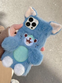 3D Cartoon Design Fluffy Phone Case - Multicolor - View 2