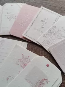 30 piezas Papel artesanal decorativo con diseño de flor