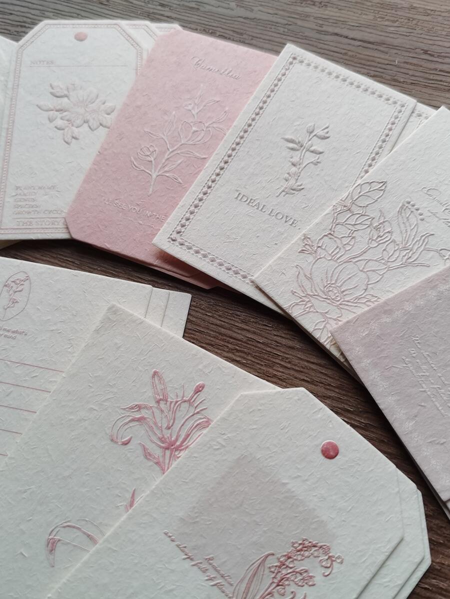 30 piezas Papel artesanal decorativo con diseño de flor