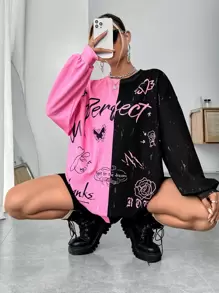 SHEIN EZwear Quần áo thể thao nữ Lá thư Thú vật Giải trí - Nhiều màu - Xem 1