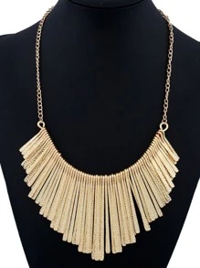 1pc Metal Matte Tassel Long Necklace & Fashion Short Women Necklace