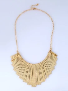 1pc Metal Matte Tassel Long Necklace & Fashion Short Women Necklace