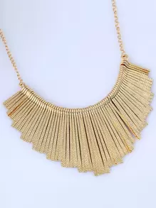 1pc Metal Matte Tassel Long Necklace & Fashion Short Women Necklace