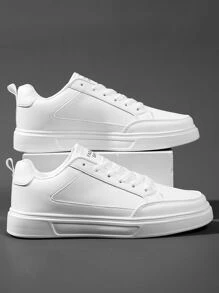 Men's Sports Shoes, Men's Casual Shoes, Fashionable And Personalized Street Student Handsome Shoes, Lace Up Men's Shoes, Men's Skateboarding Shoes - White - View 6