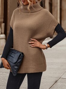 EMERY ROSE 1入組高領蝙蝠袖毛衣背心