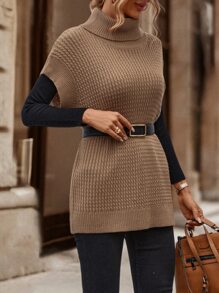 EMERY ROSE 1入組高領蝙蝠袖毛衣背心