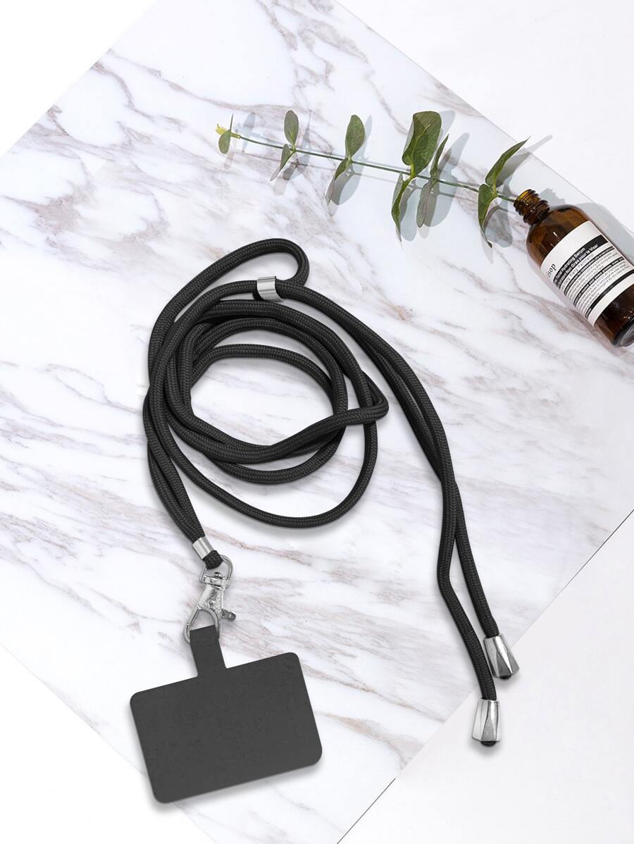 1pc Universal Phone Strap Phone Lanyards Crossbody Patch Lanyard Nylon Soft Rope Cell Phone Hanging Cord Holder Gifts For Mother, Family, Friends, Birthday, Holiday Phone Charm, Phone Chain - Black - View 1