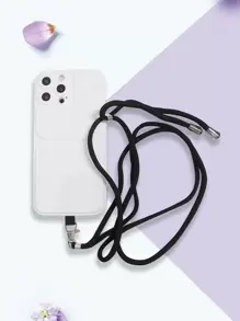 1pc Universal Phone Strap Phone Lanyards Crossbody Patch Lanyard Nylon Soft Rope Cell Phone Hanging Cord Holder Gifts For Mother, Family, Friends, Birthday, Holiday Phone Charm, Phone Chain - Black - View 2