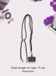 1pc Universal Phone Strap Phone Lanyards Crossbody Patch Lanyard Nylon Soft Rope Cell Phone Hanging Cord Holder Gifts For Mother, Family, Friends, Birthday, Holiday Phone Charm, Phone Chain - Black - View 3