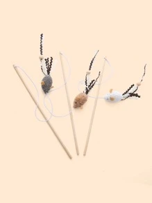 1pc Random Color Funny Mouse Shaped Cat Stick Toy For Cats - Multicolor - View 6