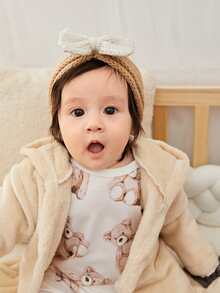 2 chiếc băng đô nơ dệt kim cho bé, ấm áp và thích hợp để đeo hàng ngày, mùa thu/đông - Nhiều màu - Xem 7