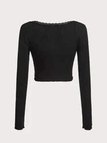 SHEIN MOD Plus Ruched Front Bandana Hem Tee - Black - View 2