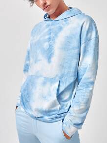 Manfinity 男士紮染袋鼠口袋連帽衫