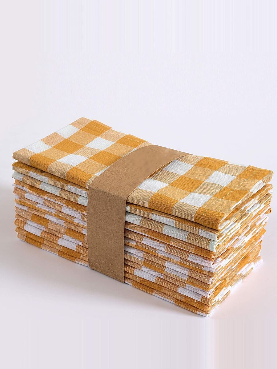 6 cái Gingham Pattern Vải Khăn ăn - Nhiều màu - Xem 1