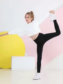 Tween Girl Solid Leggings - Black - View 4