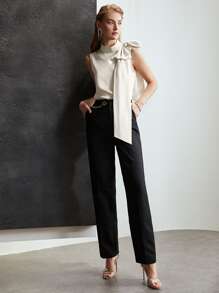 MOTF BOW SHOULDER EMBELLISHED TOP - Apricot - View 6