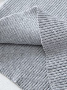 YINGZIFANG Niñas Jersey ribete con fruncido tejido de canalé - Gris Claro - Ver 5