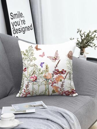 1入組印花靠墊套不附帶墊芯